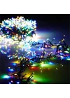 Mey İthalat® 10m 100 LED Pilli 2 Kademeli RGB Işık Siyah Kablo