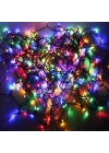 Mey İthalat® 10m 100 LED Pilli 2 Kademeli RGB Işık Siyah Kablo