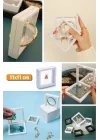 Mey İthalat®  11x11cm Standlı 3D Takı Ziynet Hatıra Koleksiyon Saklama Kutusu Şeffaf Film Çerçevesi