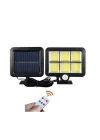 Mey İthalat® 120 Cob Led Solar Panelli 3 Modlu Duvar Lambası Uzaktan Kumandalı
