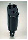 Mey İthalat® 120W Hızlı Şarj Destekli 4ü 1 Arada Araç Şarj Cihazı Type-C, Lightning, USB ve USB-C Çıkışlı