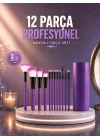 Mey İthalat® 12’li Profesyonel Makyaj Fırça Seti Ultra Yumuşak Sentetik Kıllı