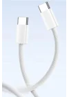 Mey İthalat®   15/15 Pro Type-C to Type-C Hasır Örgü Hızlı Şarj Kablosu (1m)
