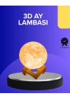 Mey İthalat® 16 Renkli 3D Baskılı Ay Lambası Ahşap Standlı