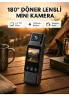 Mey İthalat® 180° Döner Lensli Mini Kamera 1080P Full HD Hareket Algılama 1200mAh