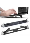Mey İthalat® 2 Kademeli Katlanabilir ve Yapışkanlı Laptop Standı Siyah