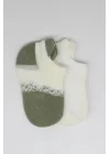 Mey İthalat®   2Li Penye Sneakers Çorap 20105 Nil Ekru