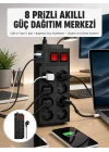 Mey İthalat® 2 Metre Güçlü Çoklu Priz 8 Soket Yeni Nesil