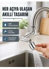 Mey İthalat® 2 Modlu 1080° Dönebilen Musluk Başlığı Esnek 3 Eklemli Hareketli Tasarım