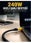 Mey İthalat® 240W 3ü 1 Arada Hızlı Şarj Kablosu USB Type-C Lightning Micro USB