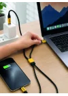 Mey İthalat® 240W 3ü 1 Arada Hızlı Şarj Kablosu USB Type-C Lightning Micro USB
