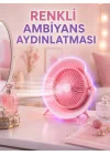 Mey İthalat® 3 Hız Ayarlı USB Şarjlı RGB Masa Fanı