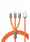 Mey İthalat® 3 İn 1 Süper Hızlı Şarj Kablosu Android ve İOS Uyumlu Silikon Şarj Kablosu