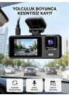 Mey İthalat® 3 Kameralı Araç DVR 1080P Ön + HD Arka + İç Kamera Döngü Kayıt 2’’ Ekran
