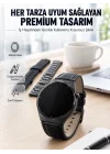 Mey İthalat® 3 Kordonlu AMOLED Ekran Bluetooth Aramalı Akıllı Saat Metal, Deri ve Silikon Kordon Seti