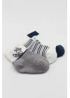 Mey İthalat®   3Lü Penye Soket Çorap 10109 Gri