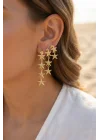 Mey İthalat® 3 lü Set Gold Renk Deniz Yıldızı Model Küpe