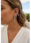 Mey İthalat® 3 lü Set Gümüş Renk Deniz Yıldızı Model Küpe