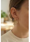 Mey İthalat® 3 lü Set Küpe Gold Renk Kutup Yıldızı Model