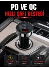 Mey İthalat® 3 Portlu Araç İçi Şarj Adaptörü Çift PD Type-C ve QC3.0 USB Çıkışlı