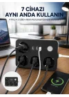 Mey İthalat® 3 USB Çıkışlı 4’lü Akıllı Priz 2500W 2 Metre Kablo