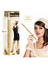 Mey İthalat® 30 cm Altın Gold Payetli Sigara Tutacağı – 1920’ler Gatsby Parti Aksesuarı