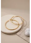 Mey İthalat® 316L Çelik Gold Renk 46 mm Halka Küpe