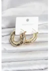 Mey İthalat® 316L Çelik Gold Renk Bambu Model Halka Kadın Küpe