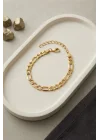 Mey İthalat® 316L Çelik Gold Renk Figaro Zincir Model Erkek Bileklik