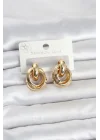 Mey İthalat® 316L Çelik Gold Renk Halka Model Kadın Küpe