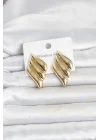 Mey İthalat® 316L Çelik Gold Renk Motif Model Kadın Küpe