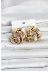 Mey İthalat® 316L Çelik Gold Renk Sarmal Model Kadın Küpe