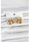 Mey İthalat® 316L Çelik Gold Renk Sarmal Model Kadın Küpe