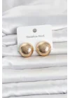Mey İthalat® 316L Çelik Gold Renk Top Model Kadın Küpe
