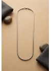 Mey İthalat® 316L Çelik Gümüş Renk 55 cm Yılan Model Erkek Kolye