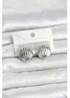 Mey İthalat® 316L Çelik Gümüş Renk Deniz Kabuğu Model Kadın Küpe