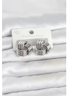 Mey İthalat® 316L Çelik Gümüş Renk Sarmal Model Kadın Küpe