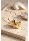 Mey İthalat® 316L Çelik Zincir Gold Renk Açılabilir Madalyon Kolye