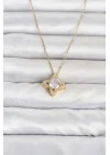 Mey İthalat® 316L Çelik Zincir Gold Renk Yonca Model Kadın Kolye