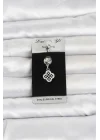 Mey İthalat® 316L Cerrahi Çelik Zirkon Taşlı Sallantılı Yonca Model Göbek Piercing