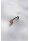 Mey İthalat® 316L Cerrahi Çelik Zirkon Taşlı Toplu Göbek Piercing