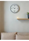 Mey İthalat® 36 Cm Beyaz Modern Dekoratif Duvar Saati