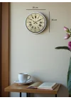 Mey İthalat® 36 Cm Beyaz Retro Dekoratif Duvar Saati