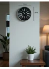 Mey İthalat® 36 cm Dekoratif Gri Duvar Saati