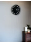 Mey İthalat® 36 Cm Gri Dekoratif Duvar Saati