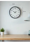 Mey İthalat® 36 Cm Gri Dekoratif Duvar Saati