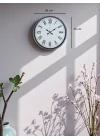 Mey İthalat® 36 Cm Gri Roma Rakamlı Duvar Saati