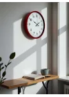 Mey İthalat® 36 Cm Kırmızı Dekoratif Duvar Saati
