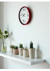 Mey İthalat® 36 Cm Kırmızı Modern Dekoratif Duvar Saati
