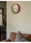 Mey İthalat® 36 Cm Kırmızı Retro Duvar Saati